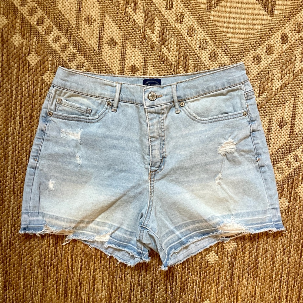 Scoop Distressed Denim Shorts